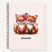 Schattigee Oranje vossen in de liefde Notitieboek (Voorkant)