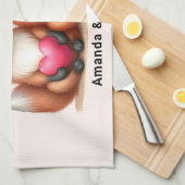 Schattigee Oranje vossen in de liefde Theedoek (Quarter Fold)