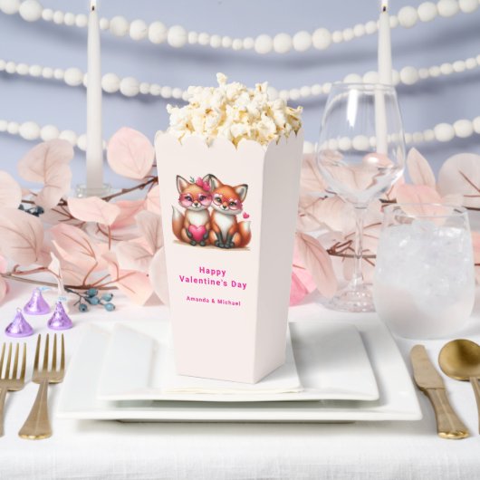 Schattigee Oranje vossen in de liefde Valentijnsda Bedankdoosjes (Huwelijk)