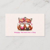 Schattigee Oranje vossen in de liefde Valentijnsda Visitekaartje (Voorkant)