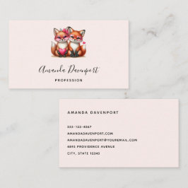Schattigee Oranje vossen in de liefde Visitekaartje
