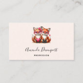 Schattigee Oranje vossen in de liefde Visitekaartje (Voorkant)