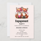 Schattigee Oranje vossen in Love Engagement Party Kaart (Voorkant)