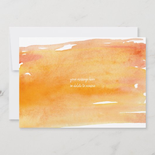 Schattigee Oranje Waterverf Maple Leaf Thanksgivin Kaart (Achterkant)