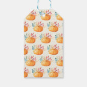 Schattigee Oranje Waterverf pompoenpatroon dank u Cadeaulabel (Achterkant)