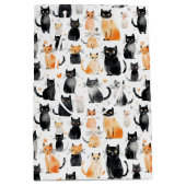 Schattigee Oranje Witte Zwarte Katten Verjaardag Medium Cadeauzakje (Voorkant)