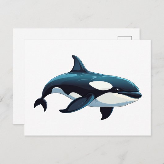 Schattigee orka doodle briefkaart (Voorkant / Achterkant)