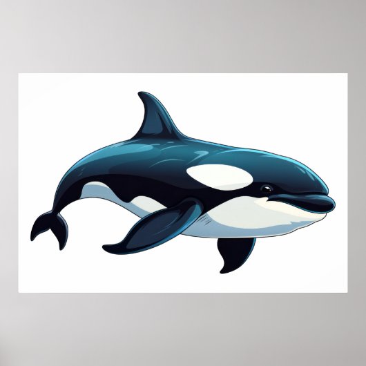 Schattigee orka doodle poster (Voorkant)