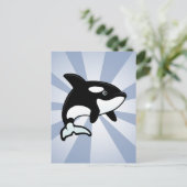 Schattigee orka / orka briefkaart (Staand voorkant)