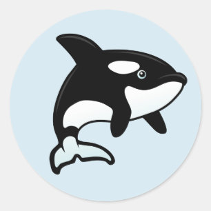 Schattigee orka / orka ronde sticker