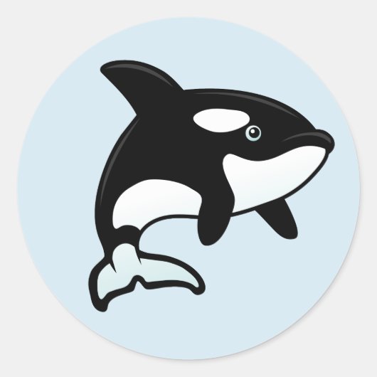 Schattigee orka / orka ronde sticker (Voorkant)