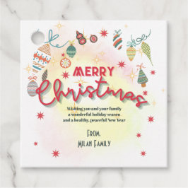 Schattigee ornamenten vakantie kerstfeestuitnodigi bedankjes labels