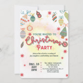 Schattigee ornamenten vakantie kerstfeestuitnodigi kaart (Voorkant)