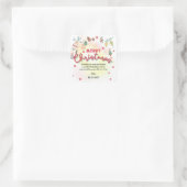 Schattigee ornamenten vakantie kerstfeestuitnodigi vierkante sticker (Tas)