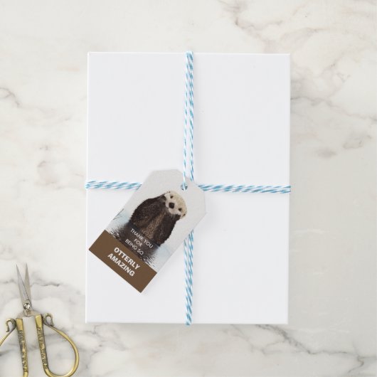 Schattigee Otter Afbeelding Pun - Ottly Amazing Th Cadeaulabel (Met Touw)