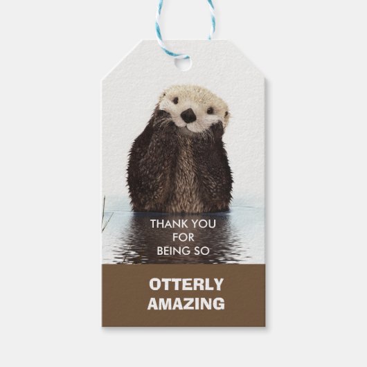 Schattigee Otter Afbeelding Pun - Ottly Amazing Th Cadeaulabel (Voorkant)
