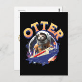 Schattigee Otter Astronaut Buitenruimte Shuttle Ca Briefkaart (Voorkant / Achterkant)