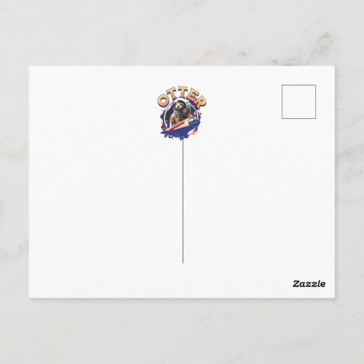 Schattigee Otter Astronaut Buitenruimte Shuttle Ca Briefkaart (Achterkant)