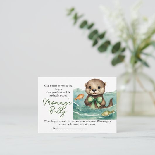 Schattigee Otter Baby Bump Game Raad mam's buik gr Informatiekaartje (Staand voorkant)