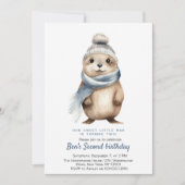 Schattigee Otter Blue Winter Custom Verjaardagsfee Kaart (Voorkant)