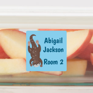 Schattigee otter duiken gepersonaliseerde cartoon labels