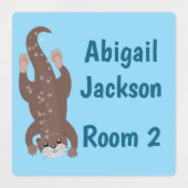 Schattigee otter duiken gepersonaliseerde cartoon labels (Design 1)