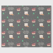Schattigee Otter en Polar Beer Kerstpatroon Cadeaupapier (Vlak)