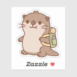 Schattigee otter gaat wandelen sticker
