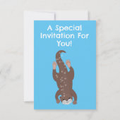 Schattigee otter gepersonaliseerde cartoon verjaar kaart (Achterkant)