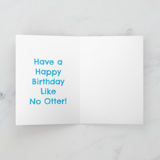 Schattigee otter gepersonaliseerde cartoon verjaar kaart (Binnen)