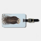 Schattigee Otter Gezicht Natuur Foto Bagagelabel (Voorkant horizontaal)