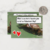 Schattigee Otter Grappige School Valentijnsdag Notitiekaartje (Voorkant / Achterkant in situ)