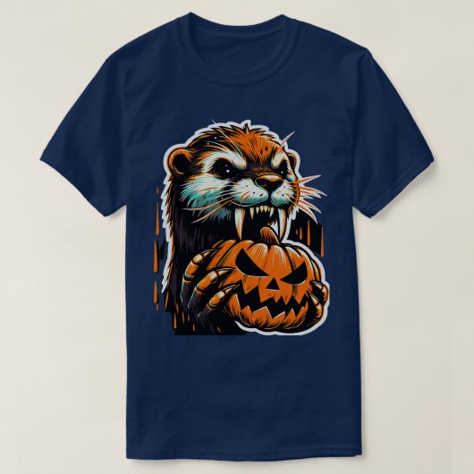 Schattigee otter heks Halloween Kinder Jongens Vro T-shirt (Design voorkant)