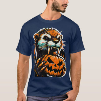 Schattigee otter heks Halloween Kinder Jongens Vro T-shirt