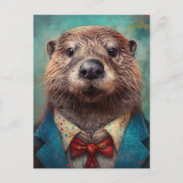 Schattigee Otter in een pak Briefkaart