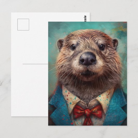 Schattigee Otter in een pak Briefkaart (Voorkant / Achterkant)