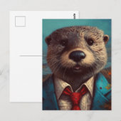 Schattigee Otter in een pak Briefkaart (Voorkant / Achterkant)