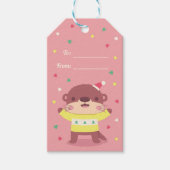 Schattigee Otter in Kersttrui Vakantie Cadeaulabel (Voorkant)