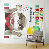 Schattigee Otter in Tuxedo Kids Verjaardag Achterg Wandkleed (In Situ (horizontaal))
