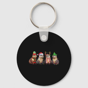 Schattigee otter kerst pyjama leuk kerstverlichtin sleutelhanger
