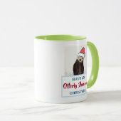 Schattigee otter met een kerstmuts mok (Voorkant rechts)