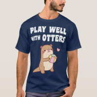 Schattigee otter met strandbal goed spelen met ott