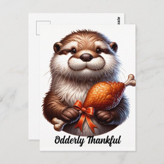 Schattigee otter met Thanksgiving turkije Briefkaart (Voorkant / Achterkant)
