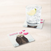 Schattigee Otter met Valentijnse  Harten Kartonnen Onderzetters (Insitu)