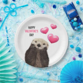 Schattigee Otter met Valentijnse Harten Papieren Bordje (Feest)
