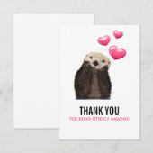 Schattigee otter met Valentijnse  Hearts Funny Pun Bedankkaart (Voorkant / Achterkant)