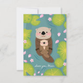 Schattigee Otter Moederdag Kaart - Love You Mum (Voorkant)