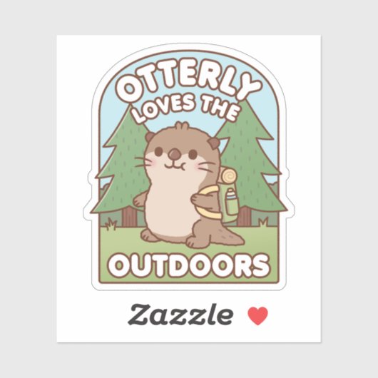 Schattigee otter otterly liefde de buiten wandelen sticker (Vel)