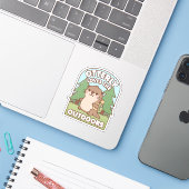 Schattigee otter otterly liefde de buiten wandelen sticker (Laptop met iPhone)