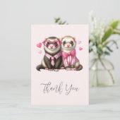 Schattigee otter paar in de liefde dank u bedankkaart (Staand voorkant)